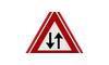 RVV Verkeersbord - J29 Vooraanduiding tegenliggers pijlen door driehoek waarschuwingsbord tegen liggers breed